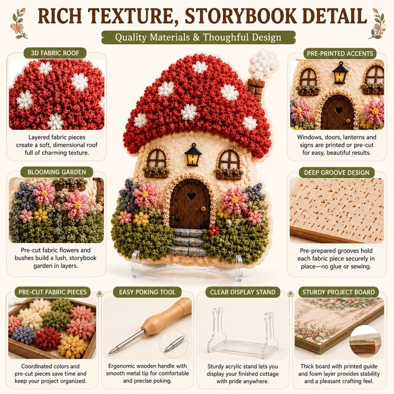 🏡Build a Cozy  Fairytale Village – No Sewing Needed! ✨