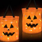 💥LAST DAY SALE 49% OFF💥 Halloween Candy Bucket with LED Lights Trick or Treat Bags for Kids and Adults Halloween Basket