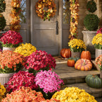 🍁 Artificial Fall Chrysanthemum Mums: Vibrant UV-Resistant Outdoor Autumn Flowers! 🍂
