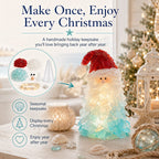 🎅 Beginner-friendly DIY Christmas decoration kit featuring an illuminated sea glass Santa | Complete set including pieces of sea glass, warm Christmas lights and a step-by-step guide 💕