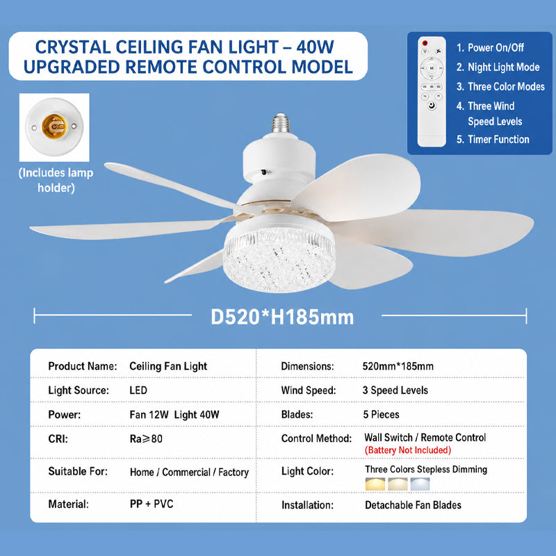 💡 Smart Fan Light Solution: Dimmable LED Ceiling Fan Lamp with Easy Mounting Hardware! 🌀