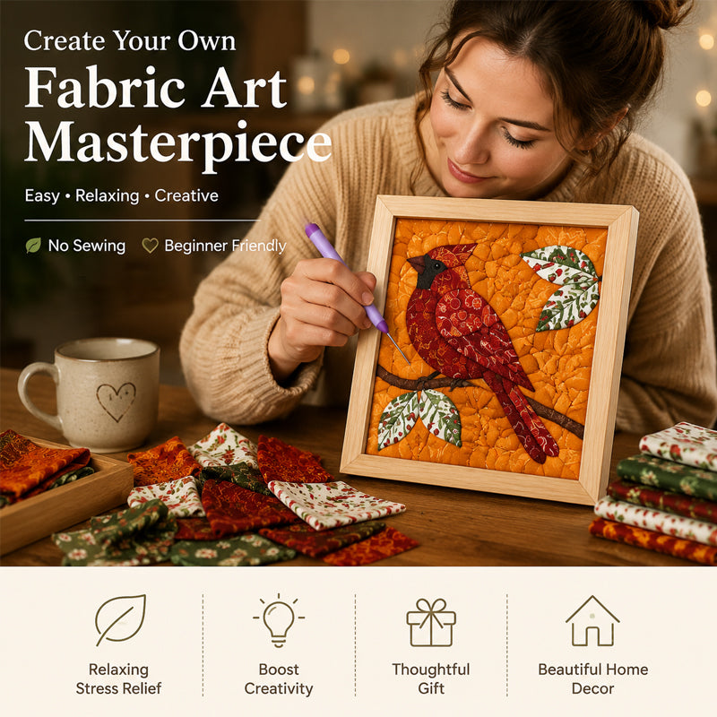 🖼️Rustic Hand-Stitched Framed Patchwork Art! 🌿