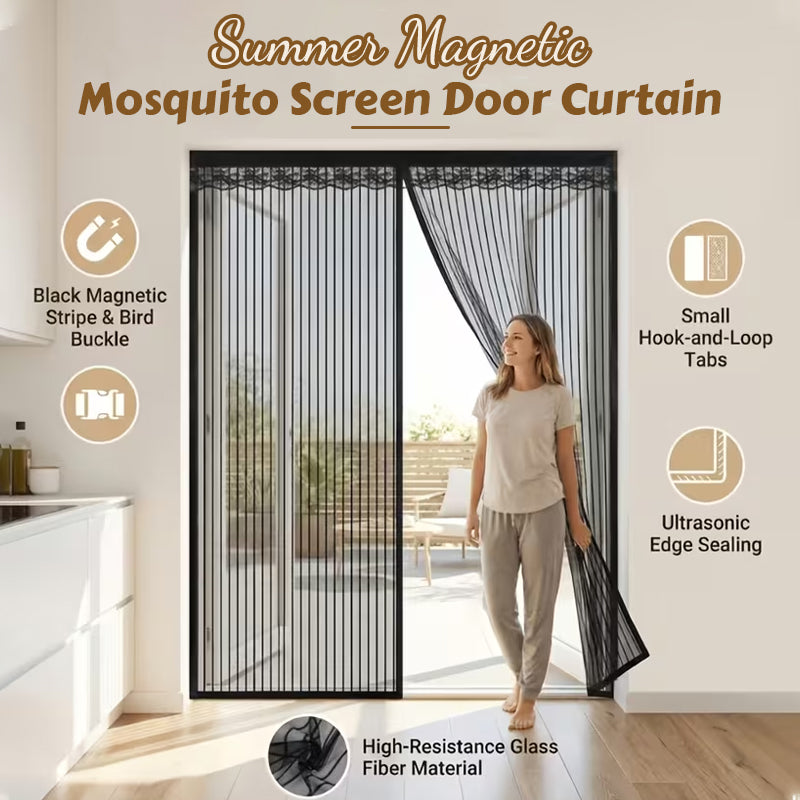 🦟 Keep pests out—installs in 2 minutes! The magnetic mesh door curtain! 🚪 ✨