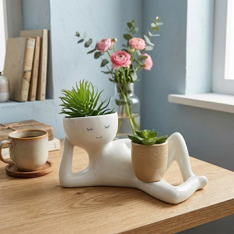 🦥 Abstract-Style Planters: Creative Resin Succulent Pots & Abstract Desktop Decor! 🌿