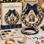 🎄✨ DIY Christmas Pearl Wreath Kit – Handmade Beaded Holiday Door Décor 💎🎀