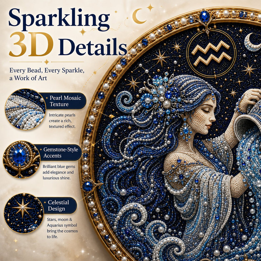 🌙✨Personalized 12 Zodiac Pearl Art Kit – Relax & Create! 🌌