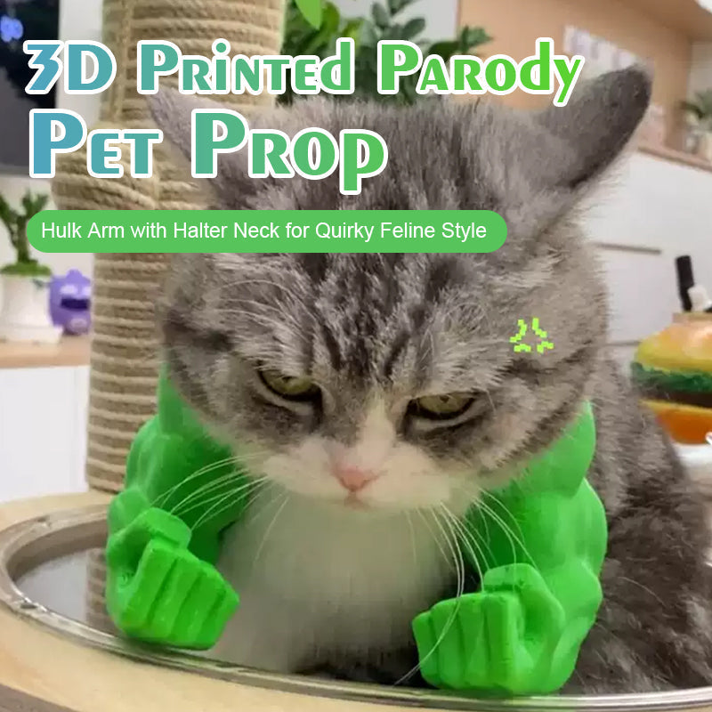 💪 3D Printed Hulk Arm Pet Prop: Funny Muscle Halter Neck Costume for Cats & Dogs! 🐱