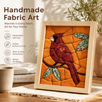 🖼️Rustic Hand-Stitched Framed Patchwork Art! 🌿