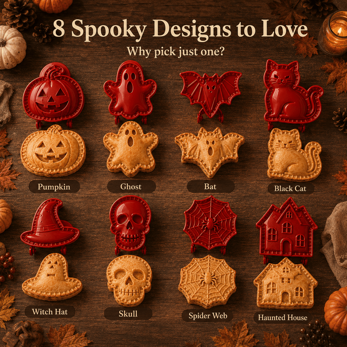 🎃 8-piece Halloween mini hand pie mould set
