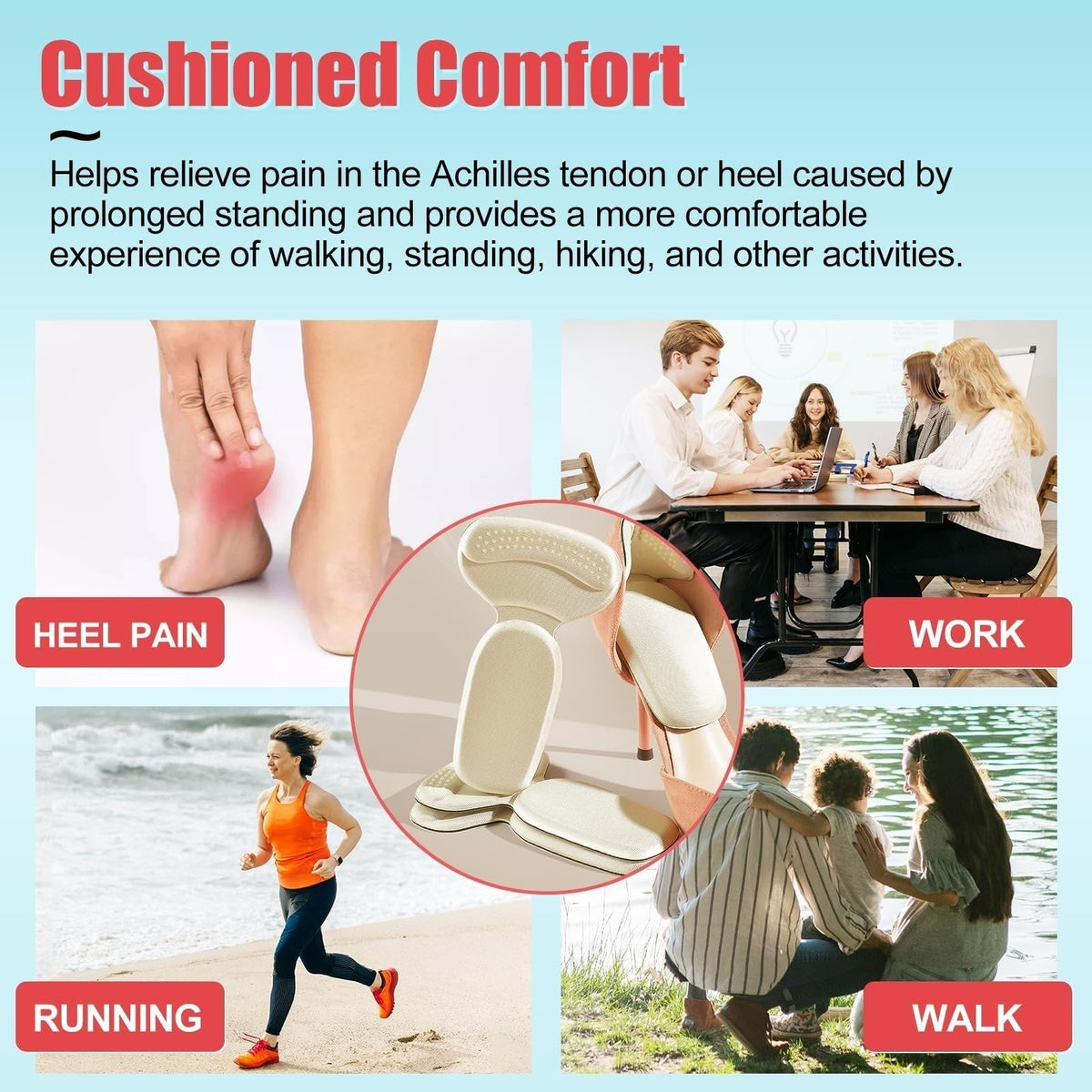 🩹 Non-Slip Heel Pads: Soft Cushioned Heel Protectors for Men & Women's Shoes! 👟