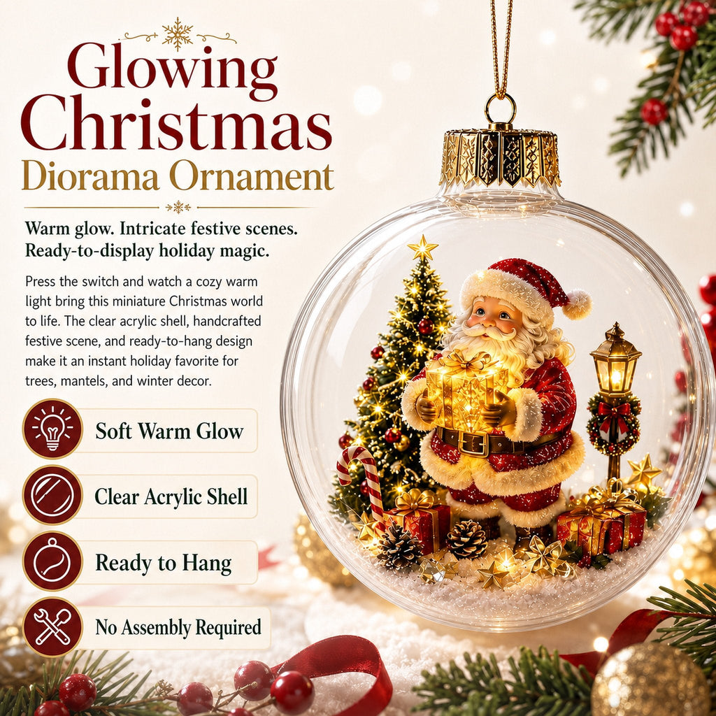 🎄Glowing Christmas diorama bauble – A little winter wonderland in the palm of your hand