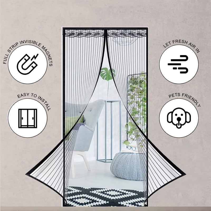 🦟 Keep pests out—installs in 2 minutes! The magnetic mesh door curtain! 🚪 ✨