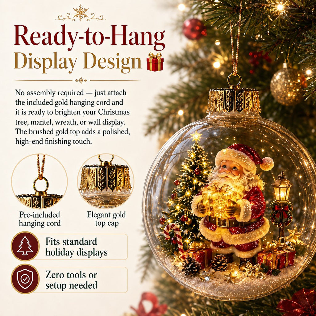 🎄Glowing Christmas diorama bauble – A little winter wonderland in the palm of your hand