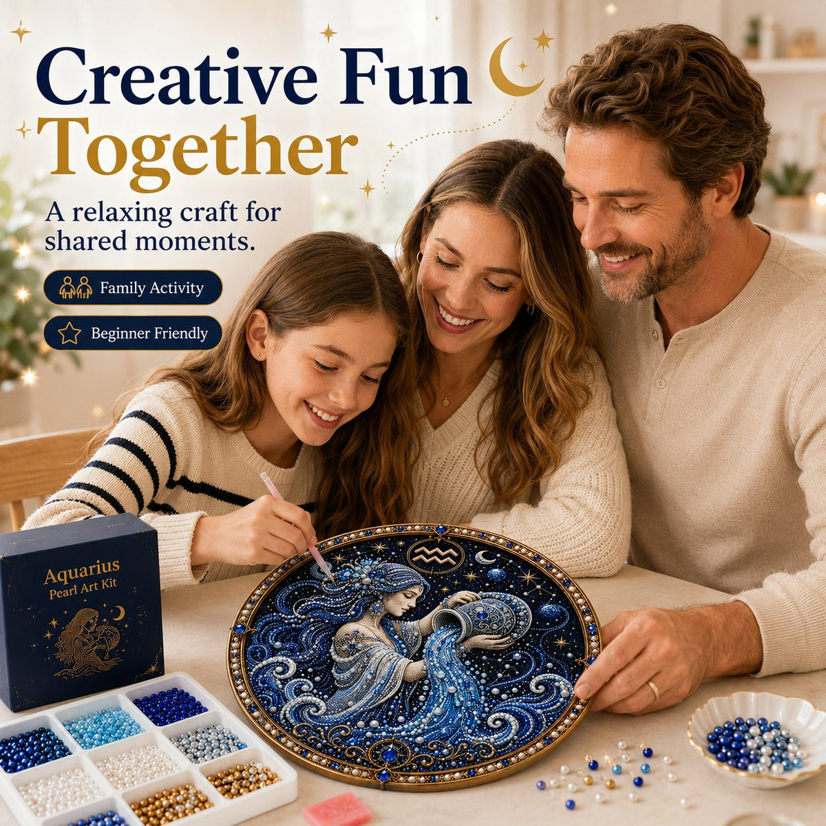 🌙✨Personalized 12 Zodiac Pearl Art Kit – Relax & Create! 🌌