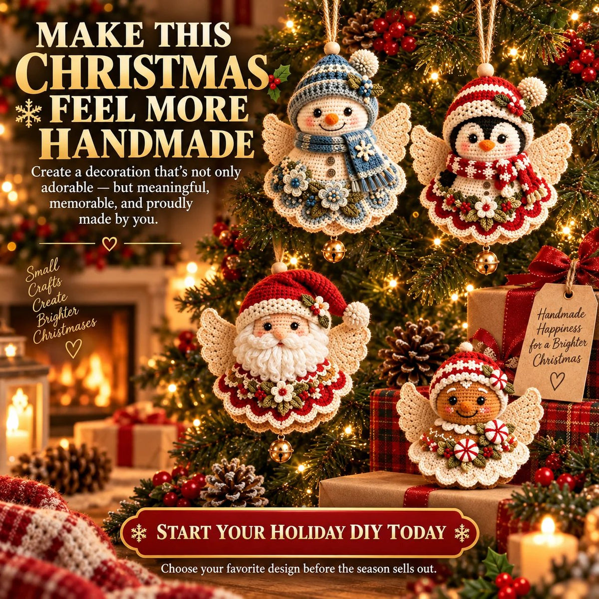 🎄 DIY kit for a crocheted Christmas angel as a Christmas decoration – Make it yourself, hang it up and cherish it✨