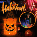 💥LAST DAY SALE 49% OFF💥 Halloween Candy Bucket with LED Lights Trick or Treat Bags for Kids and Adults Halloween Basket