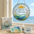 ✝️ A collection of DIY kits for suncatchers featuring Bible verses, suitable for beginners | Complete set including pieces of matt sea glass, clear glue and a step-by-step guide 💕
