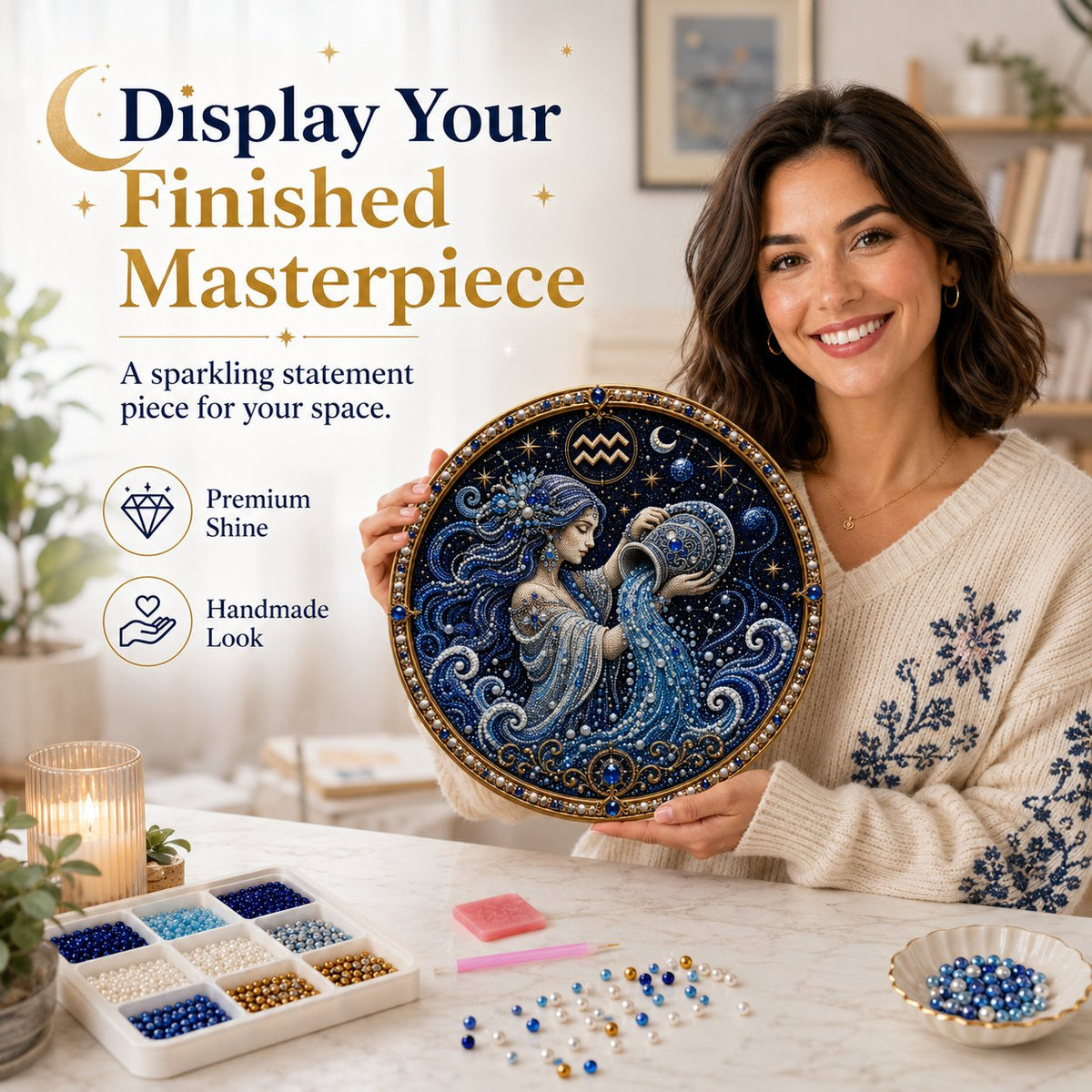 🌙✨Personalized 12 Zodiac Pearl Art Kit – Relax & Create! 🌌