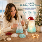 🎅 Beginner-friendly DIY Christmas decoration kit featuring an illuminated sea glass Santa | Complete set including pieces of sea glass, warm Christmas lights and a step-by-step guide 💕
