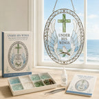 ✝️ A collection of DIY kits for suncatchers featuring Bible verses, suitable for beginners | Complete set including pieces of matt sea glass, clear glue and a step-by-step guide 💕