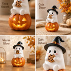 👻 Adorable Ghost Figurines: Cute Halloween & Autumn Desk Decor! 🎃