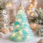 🎅 Beginner-friendly DIY Christmas decoration kit featuring an illuminated sea glass Santa | Complete set including pieces of sea glass, warm Christmas lights and a step-by-step guide 💕