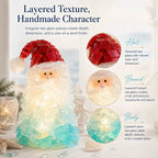 🎅 Beginner-friendly DIY Christmas decoration kit featuring an illuminated sea glass Santa | Complete set including pieces of sea glass, warm Christmas lights and a step-by-step guide 💕