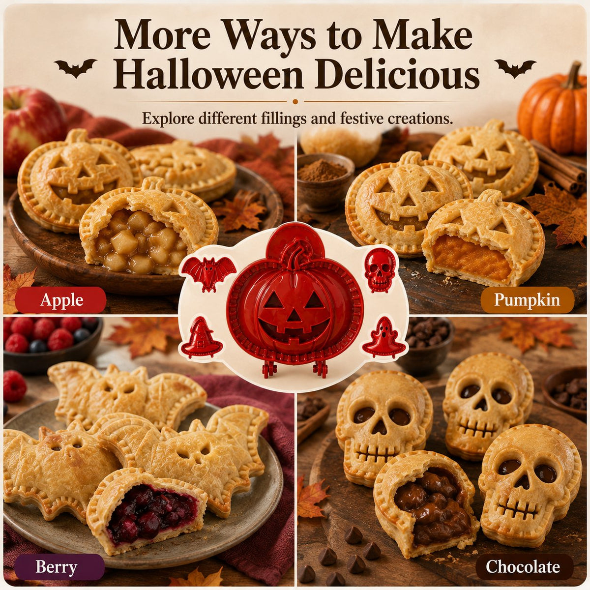 🎃 8-piece Halloween mini hand pie mould set