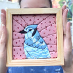 🖼️Rustic Hand-Stitched Framed Patchwork Art! 🌿