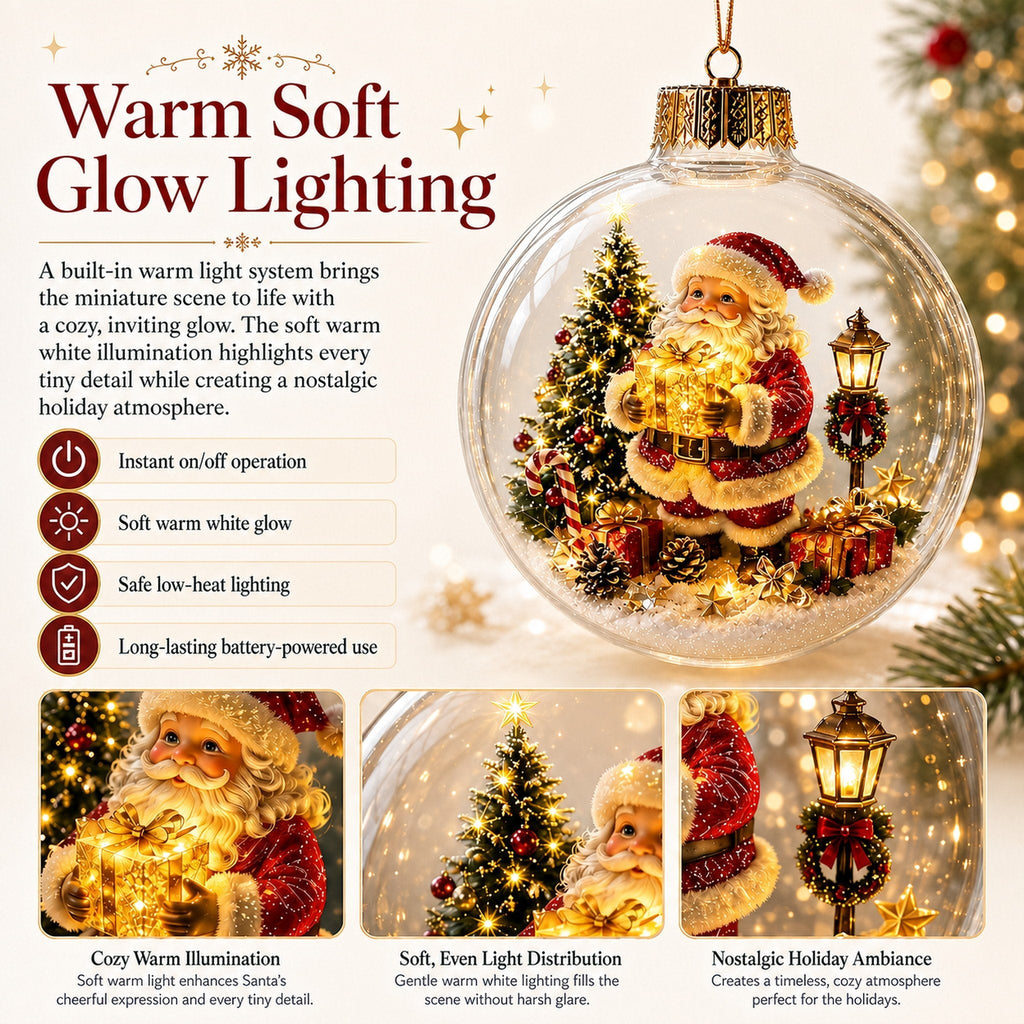 🎄Glowing Christmas diorama bauble – A little winter wonderland in the palm of your hand