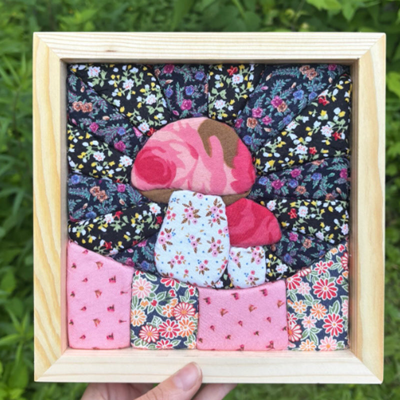 🖼️Rustic Hand-Stitched Framed Patchwork Art! 🌿