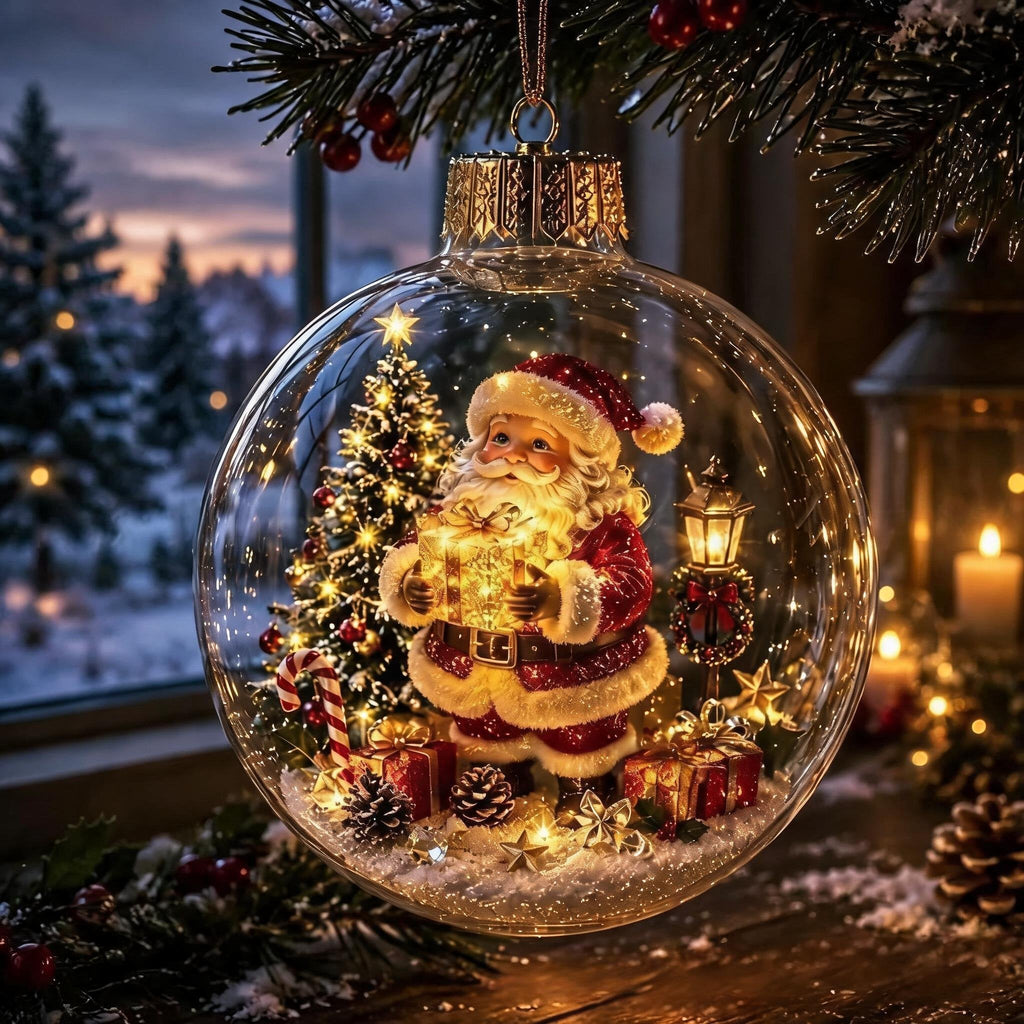 🎄Glowing Christmas diorama bauble – A little winter wonderland in the palm of your hand