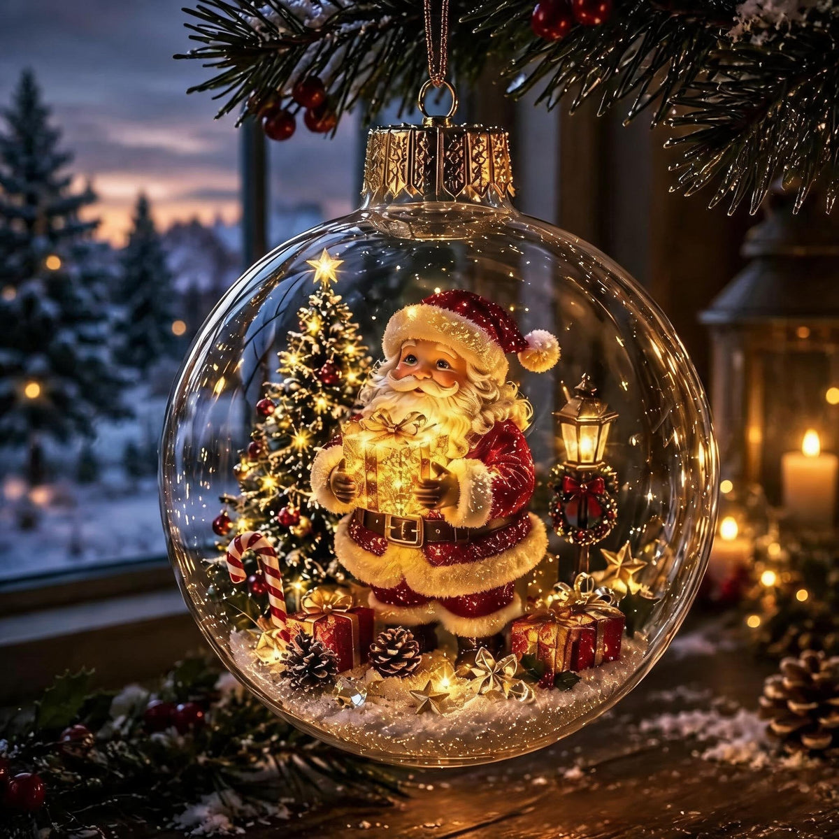 🎄Glowing Christmas diorama bauble – A little winter wonderland in the palm of your hand