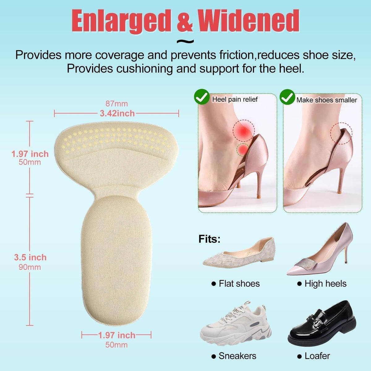 🩹 Non-Slip Heel Pads: Soft Cushioned Heel Protectors for Men & Women's Shoes! 👟