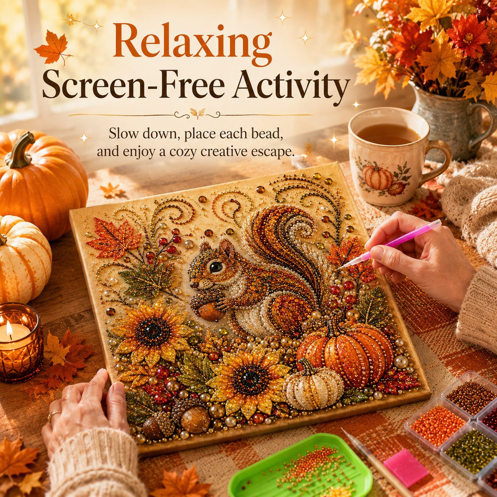 🍂💎 Autumn Pearl Painting Kit – Relaxing DIY Craft to Create Sparkling Fall Artwork 🖌️