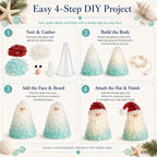 🎅 Beginner-friendly DIY Christmas decoration kit featuring an illuminated sea glass Santa | Complete set including pieces of sea glass, warm Christmas lights and a step-by-step guide 💕