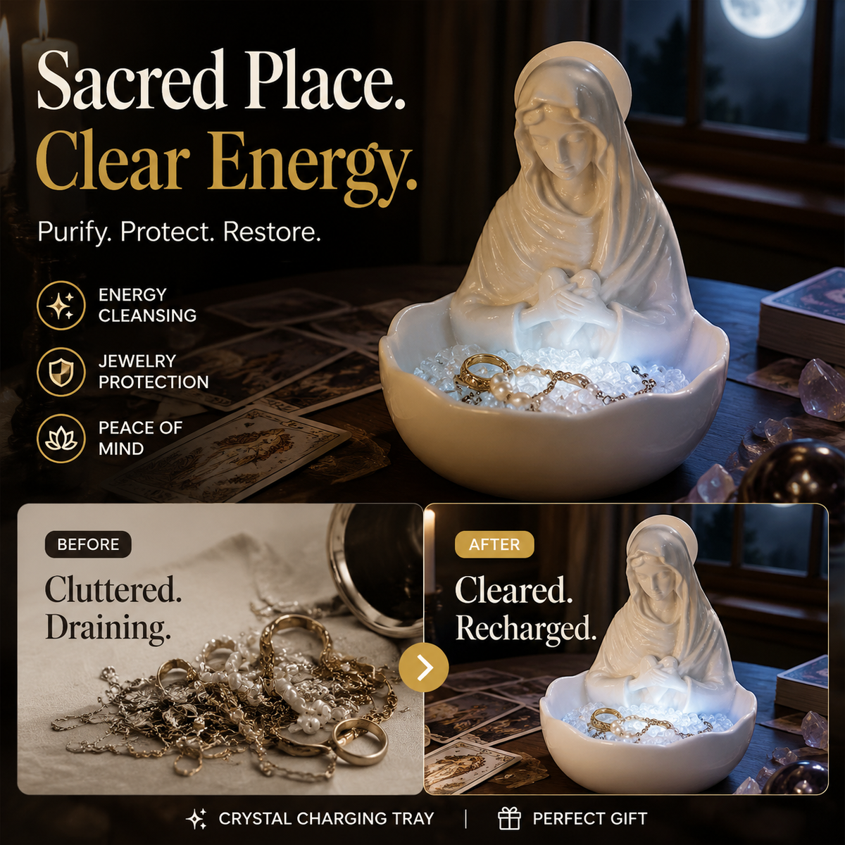 ✨🏛 High-quality resin desk jewelry tray: an elegant white storage bowl for your vanity! ✨🧕