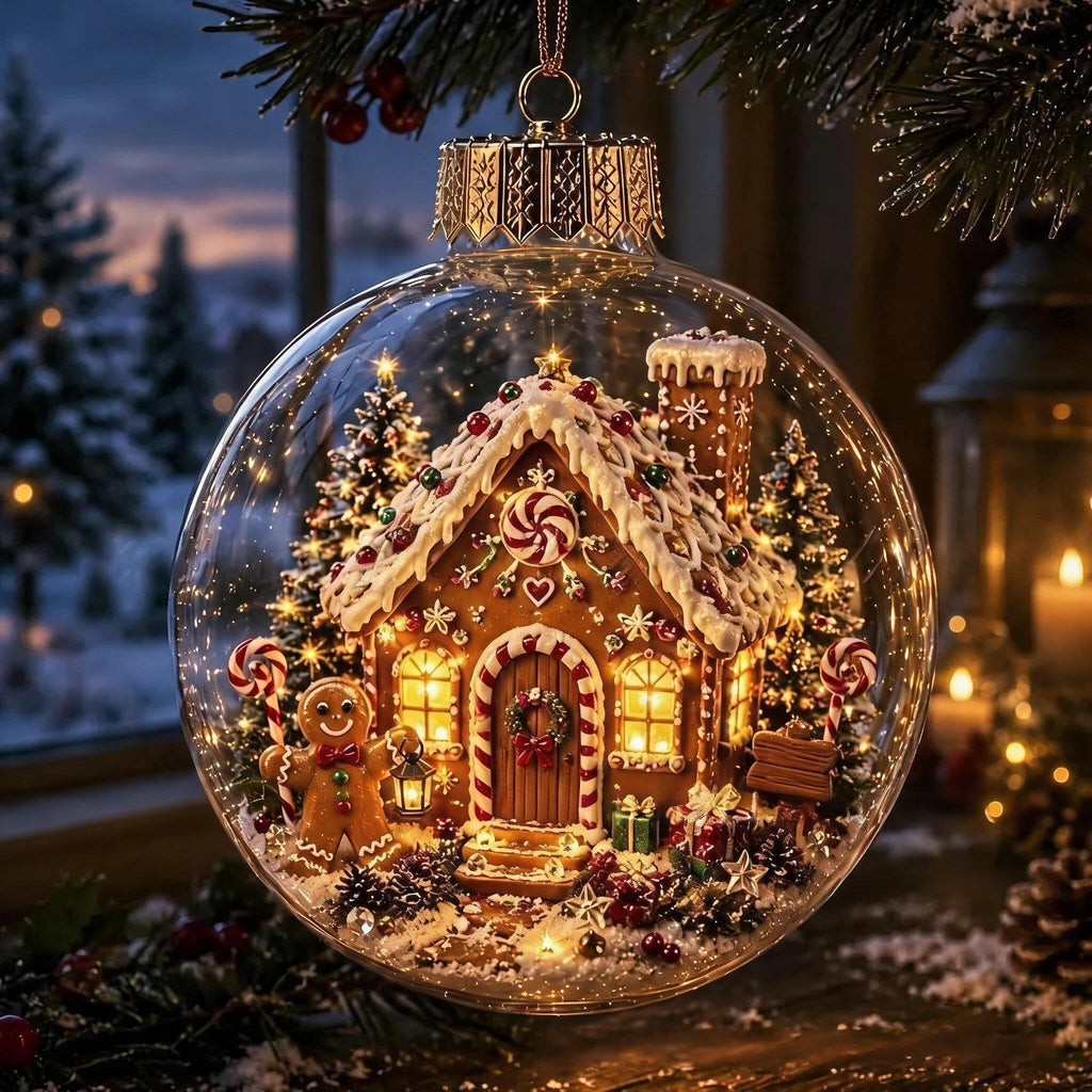 🎄Glowing Christmas diorama bauble – A little winter wonderland in the palm of your hand
