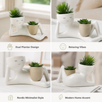 🦥 Abstract-Style Planters: Creative Resin Succulent Pots & Abstract Desktop Decor! 🌿