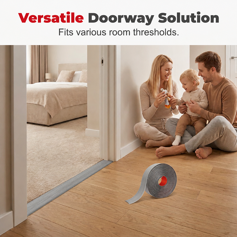 🩹 Self-Adhesive Floor Transition Strip: Flexible PVC Peel-and-Stick Threshold Edge Edging! 🚪