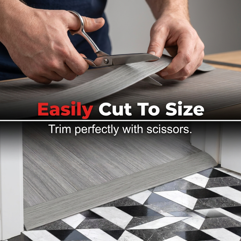 🩹 Self-Adhesive Floor Transition Strip: Flexible PVC Peel-and-Stick Threshold Edge Edging! 🚪