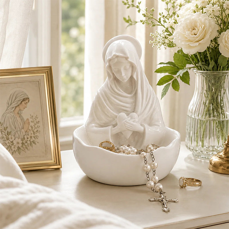 ✨🏛 High-quality resin desk jewelry tray: an elegant white storage bowl for your vanity! ✨🧕