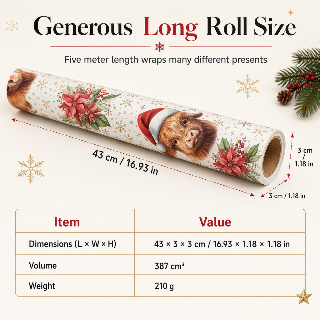 🎁🐮 Make every Christmas present extra special with Highland Cow wrapping paper! 🎄