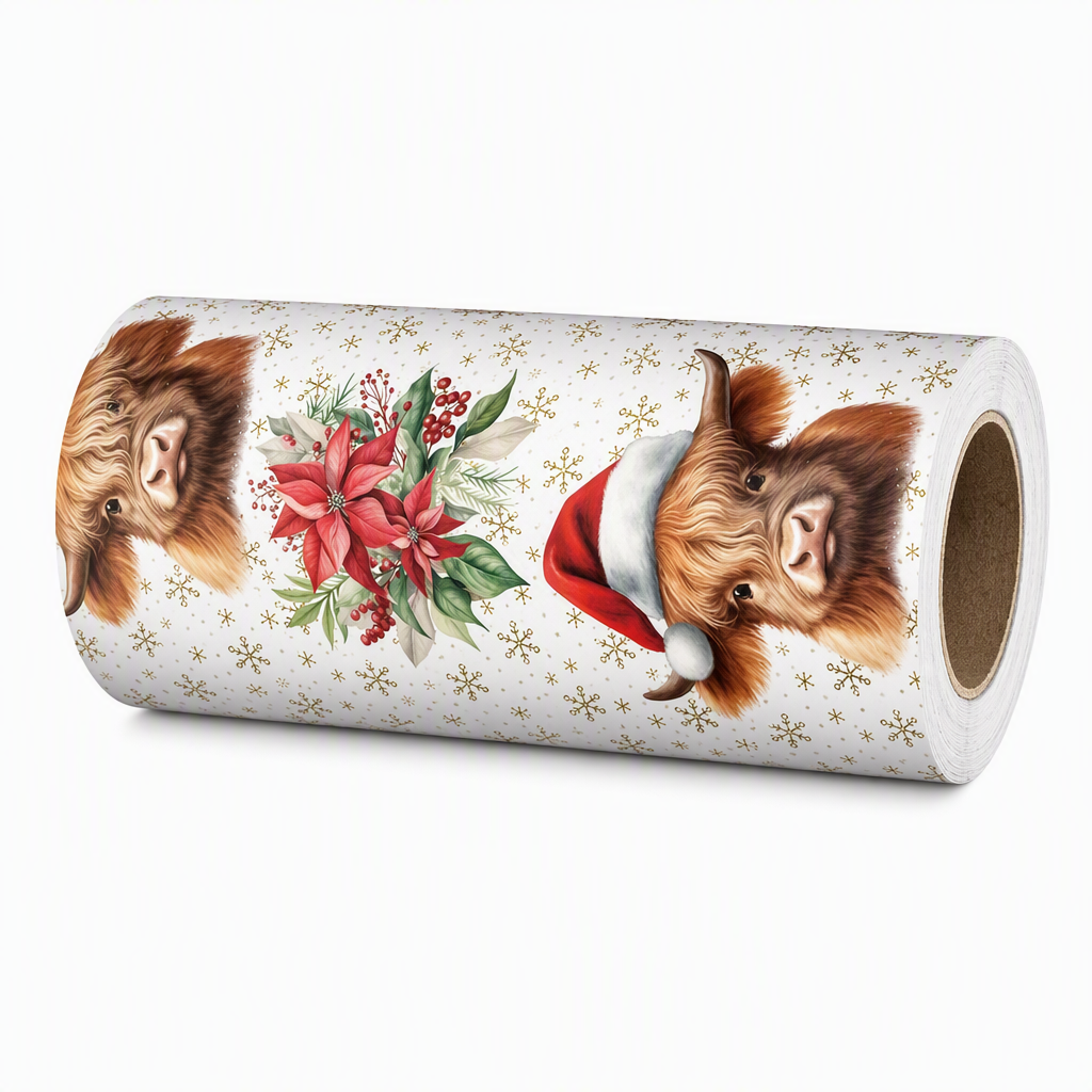 🎁🐮 Make every Christmas present extra special with Highland Cow wrapping paper! 🎄